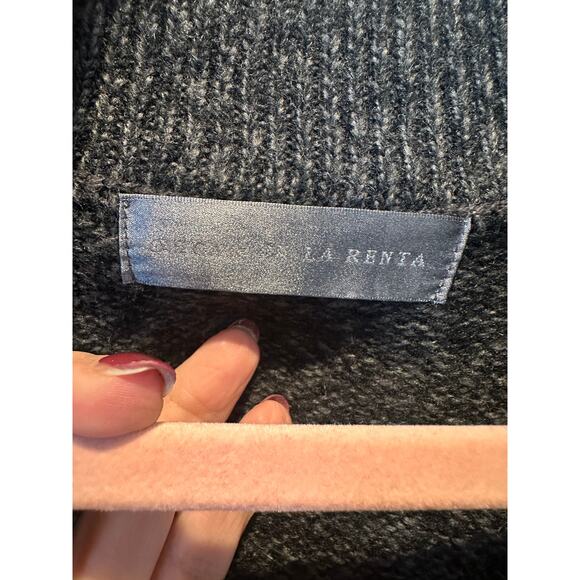 Oscar De Larenta Oversized 3/4 Button Pullover Oversized Fisherman Sweater XL - Picture 12 of 14